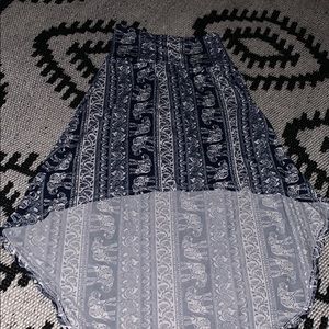 Tween Scene high low skirt w/elephant & 🌺 design